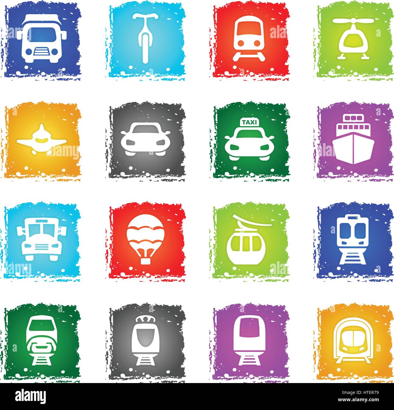 transport vector web icons in grunge style for user interface design ...