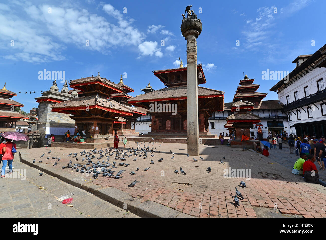 KATHMANDU, NEPAL OCT 10 Nepalese people visit the famous Durbar square of Kathmandu on October