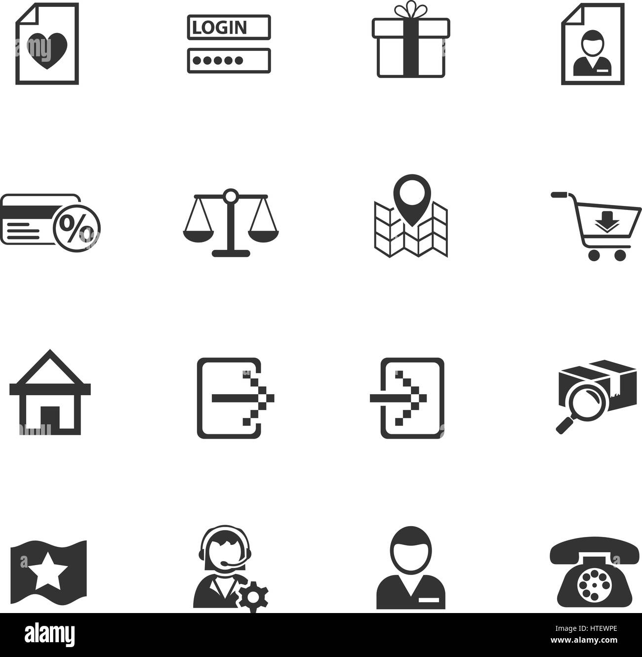 e-commerce interface web icons for user interface design Stock Vector ...