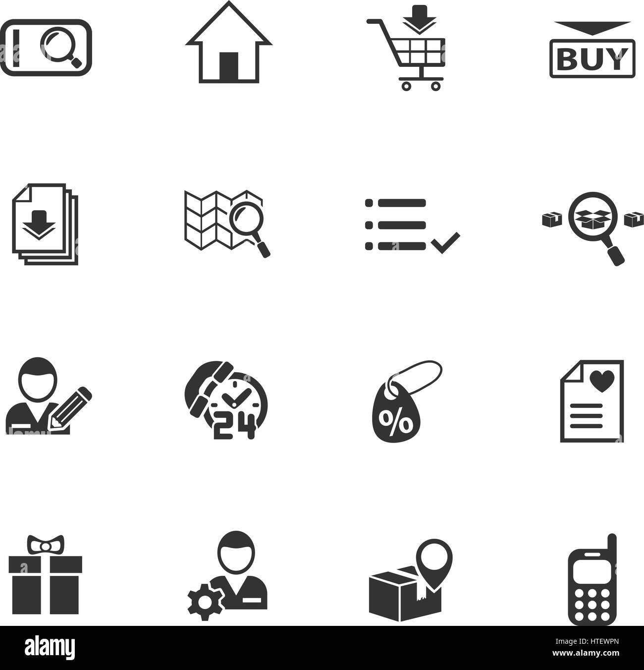 e-commerce interface web icons for user interface design Stock Vector ...