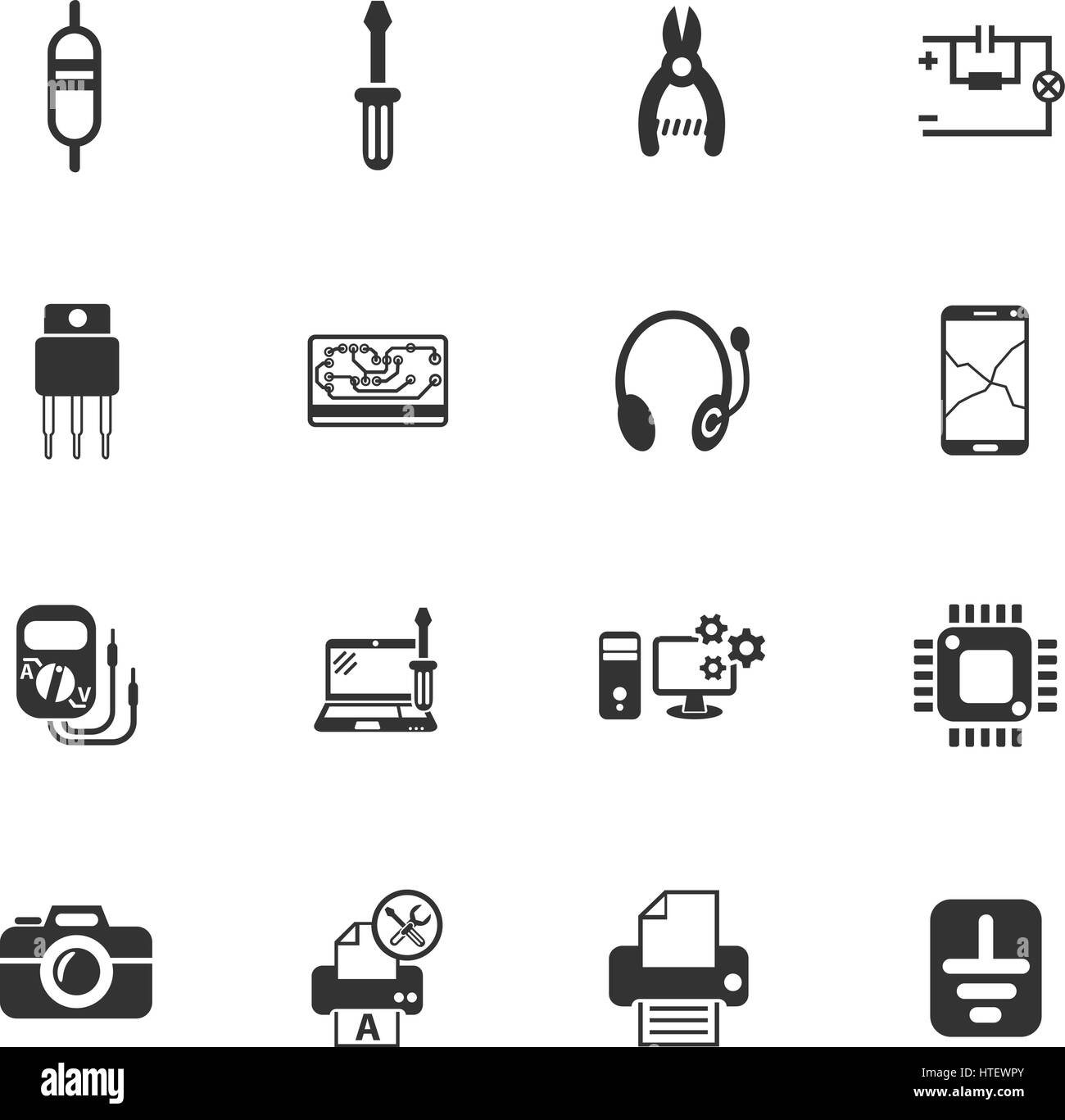 electronics repair web icons for user interface design Stock Vector ...