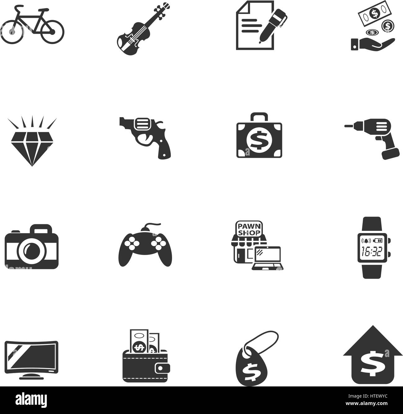 pawn shop web icons for user interface design Stock Vector Image & Art ...