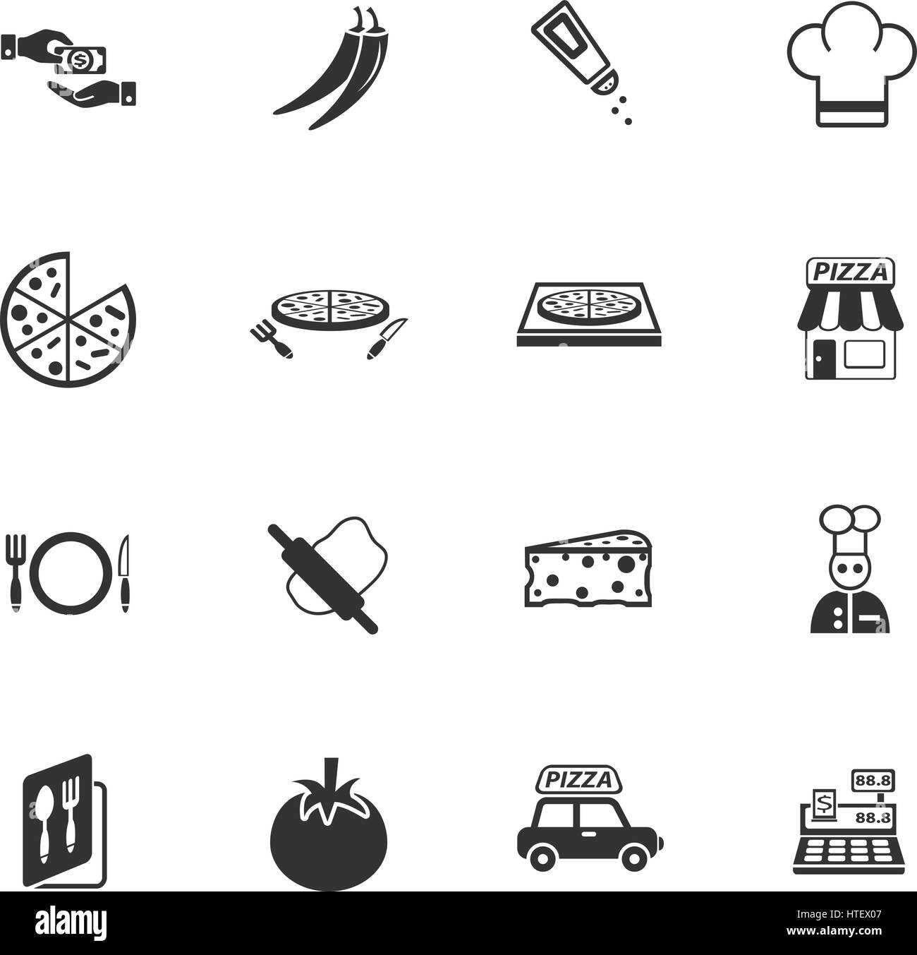 pizzeria web icons for user interface design Stock Vector Image & Art ...