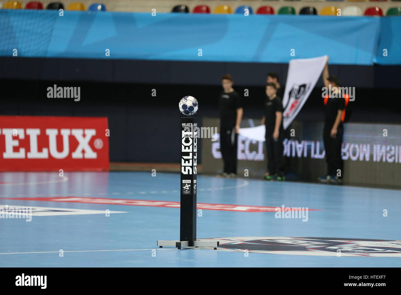KOCAELI, TURKEY FEBRUARY 11, 2017 Handball ball in field before
