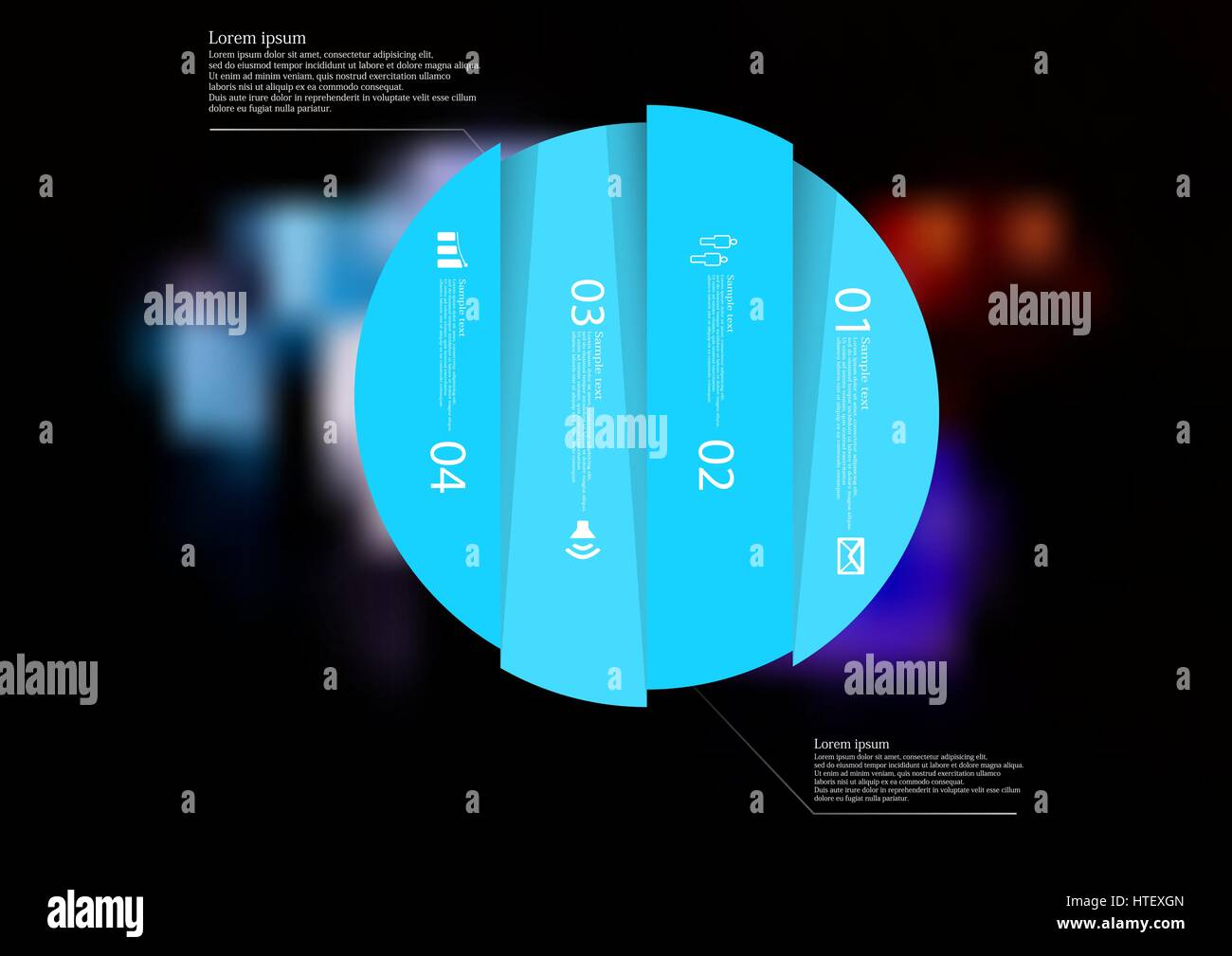 Illustration infographic template with motif of circle vertically ...