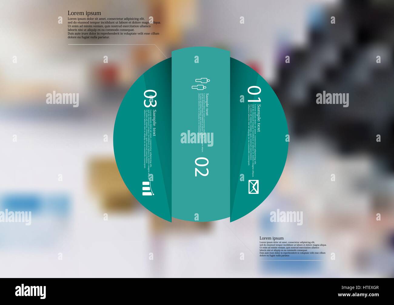 Illustration infographic template with motif of circle vertically ...