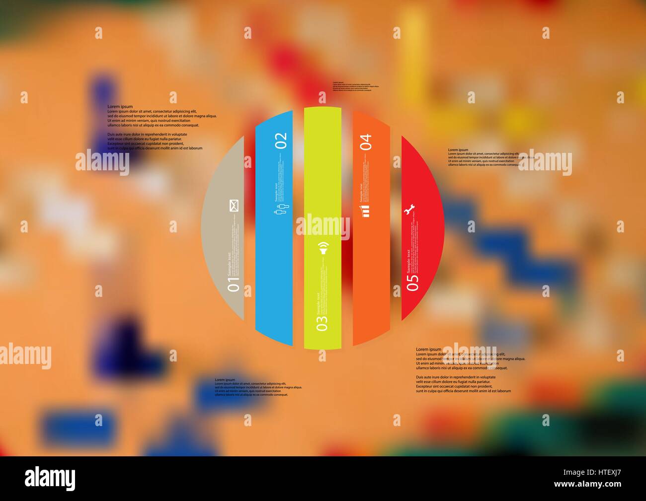 Illustration infographic template with motif of circle vertically ...