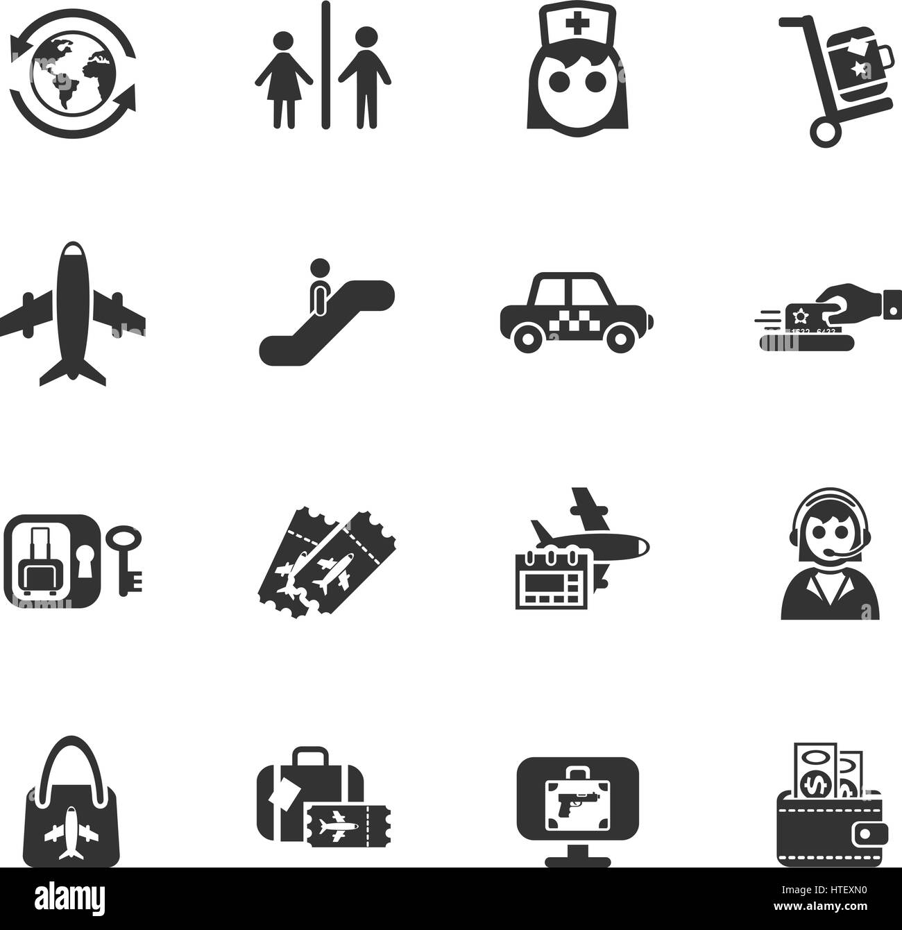 airport web icons for user interface design Stock Vector