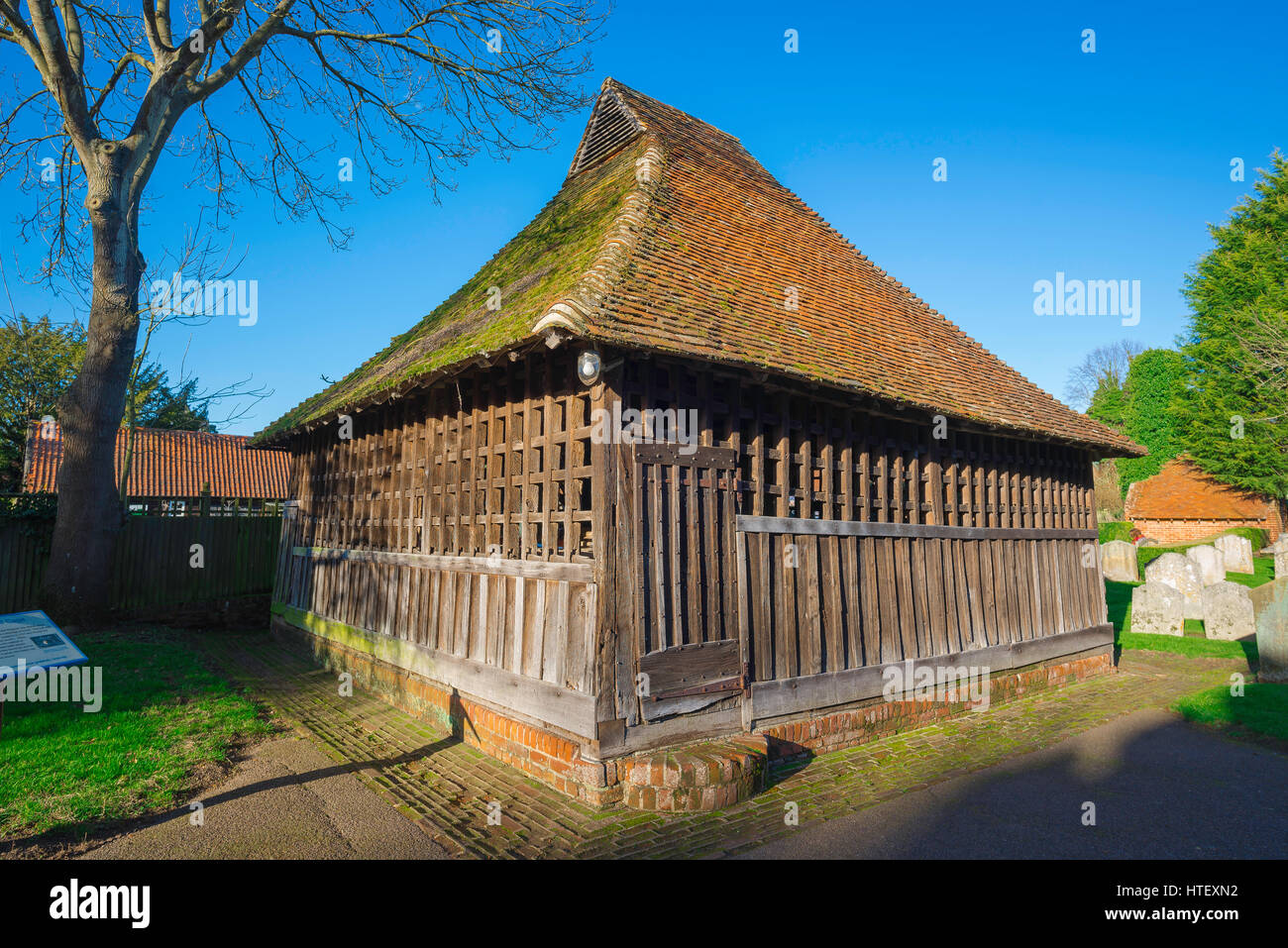 East Bergholt Suffolk, the unique timberframed external bell cage at