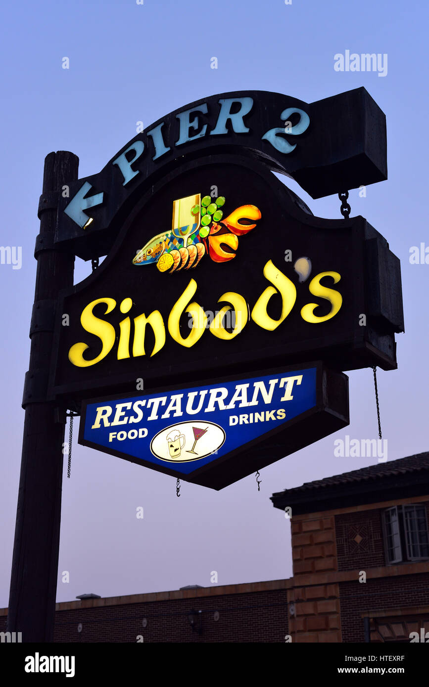 Sign outside Sinbad's Restaurant, Pier 2, San Francisco, California