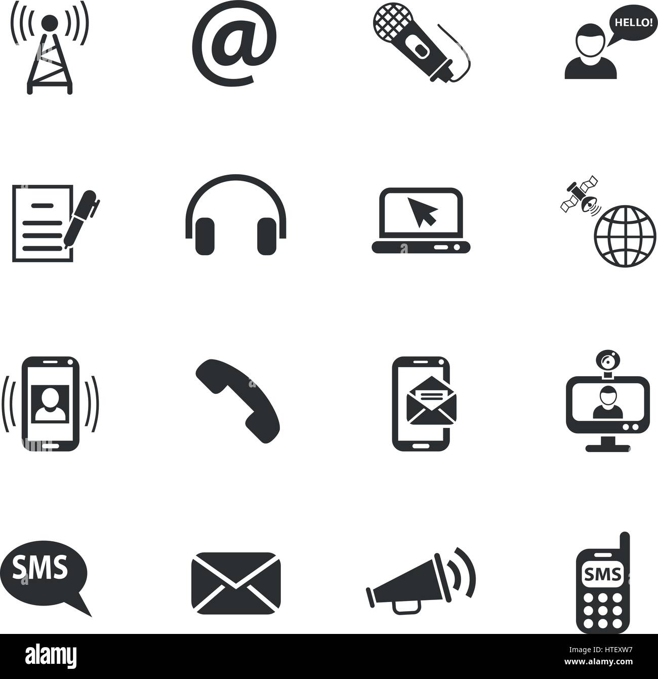 communication web icons for user interface design Stock Vector Image ...