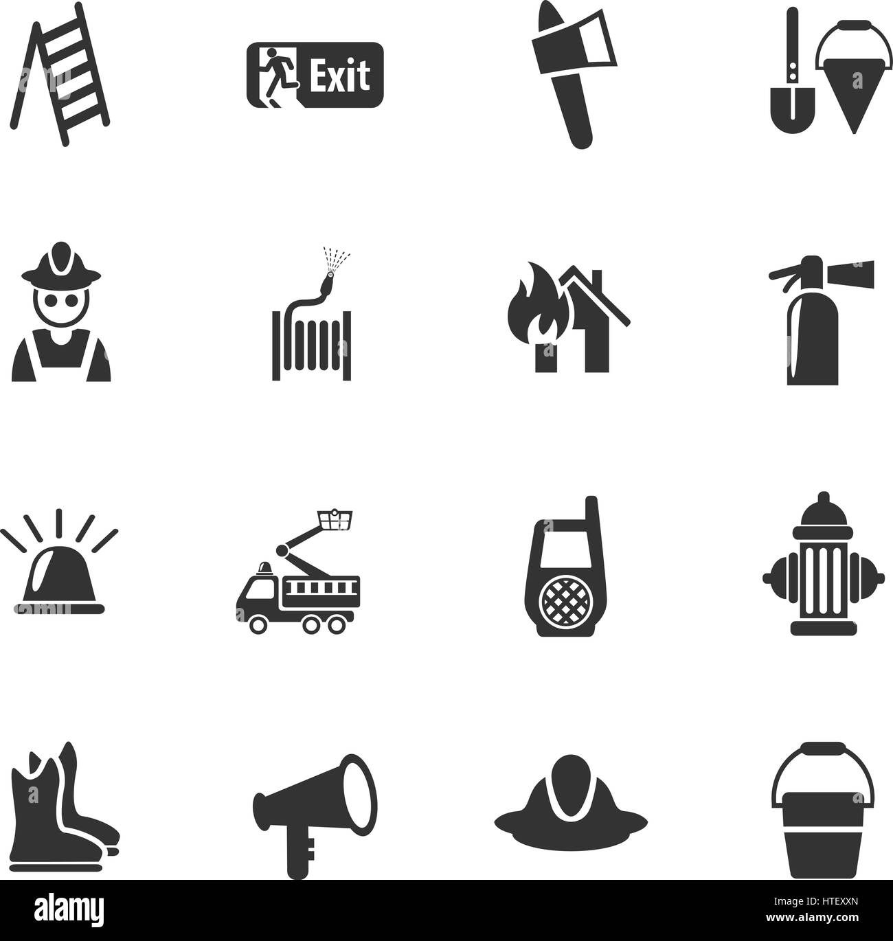 fire brigade web icons for user interface design Stock Vector Image