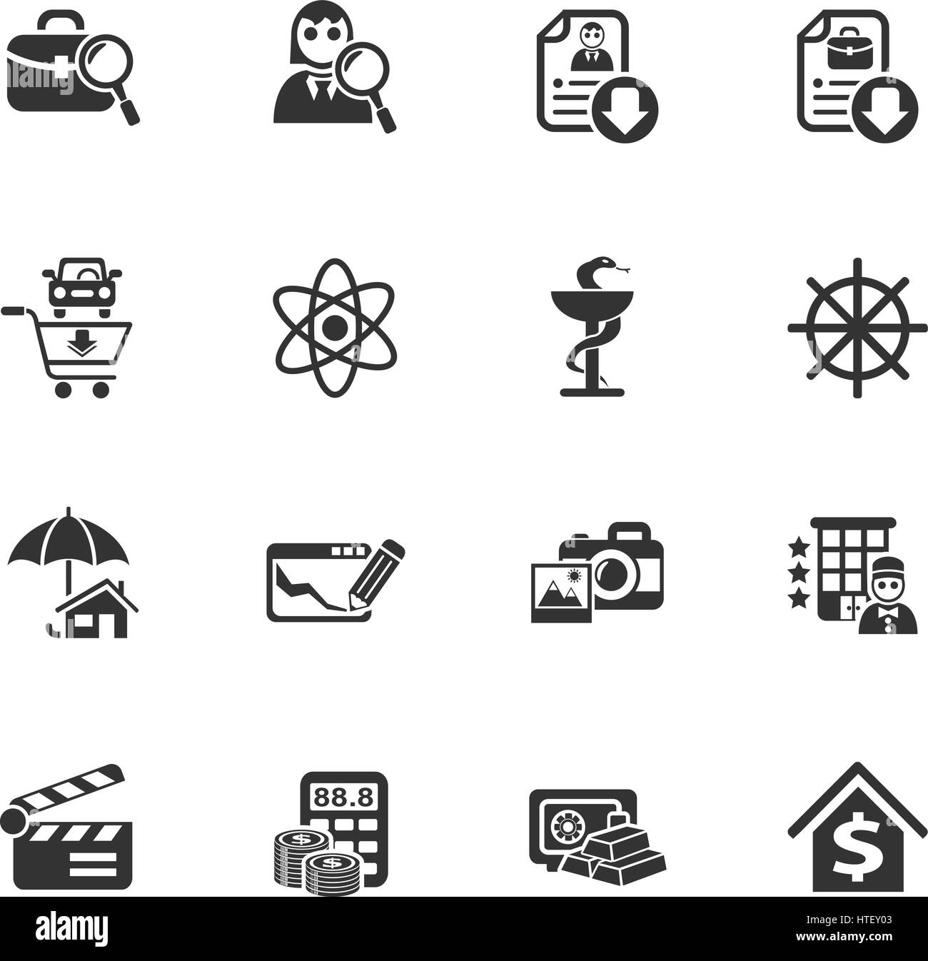 job search web icons for user interface design Stock Vector Image & Art ...