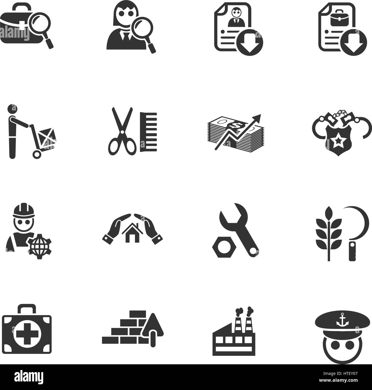 job search web icons for user interface design Stock Vector Image & Art ...