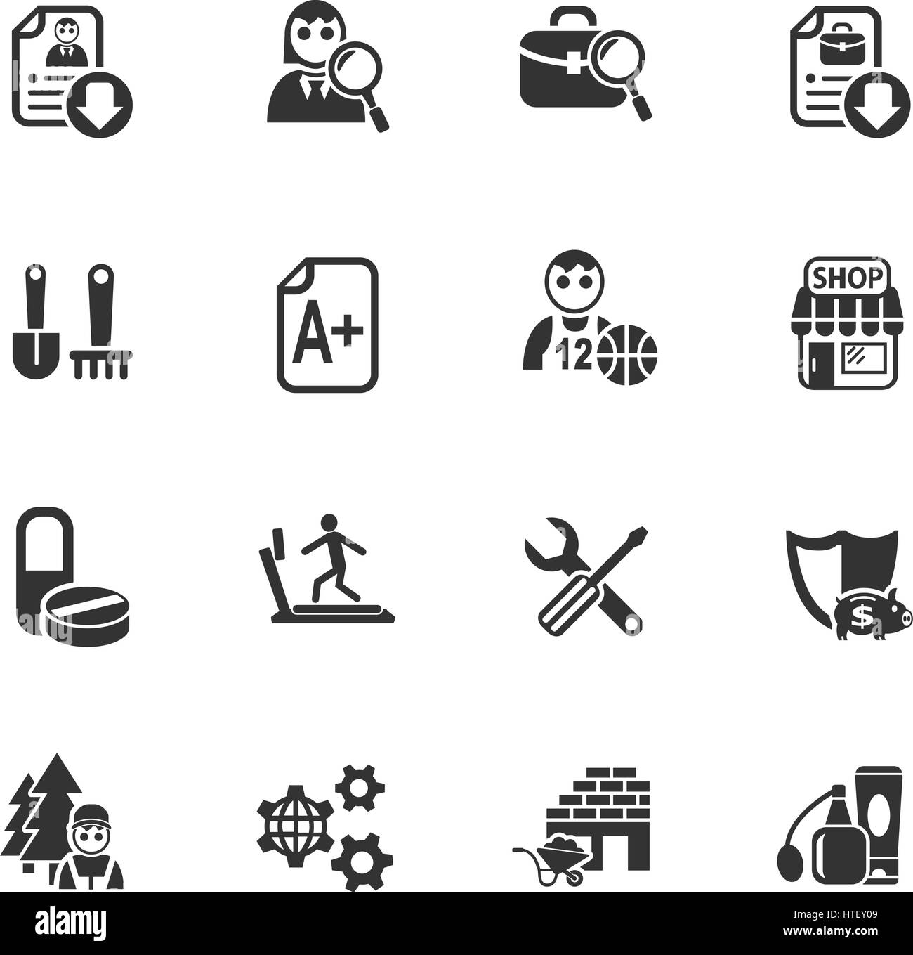 job search web icons for user interface design Stock Vector Image & Art ...