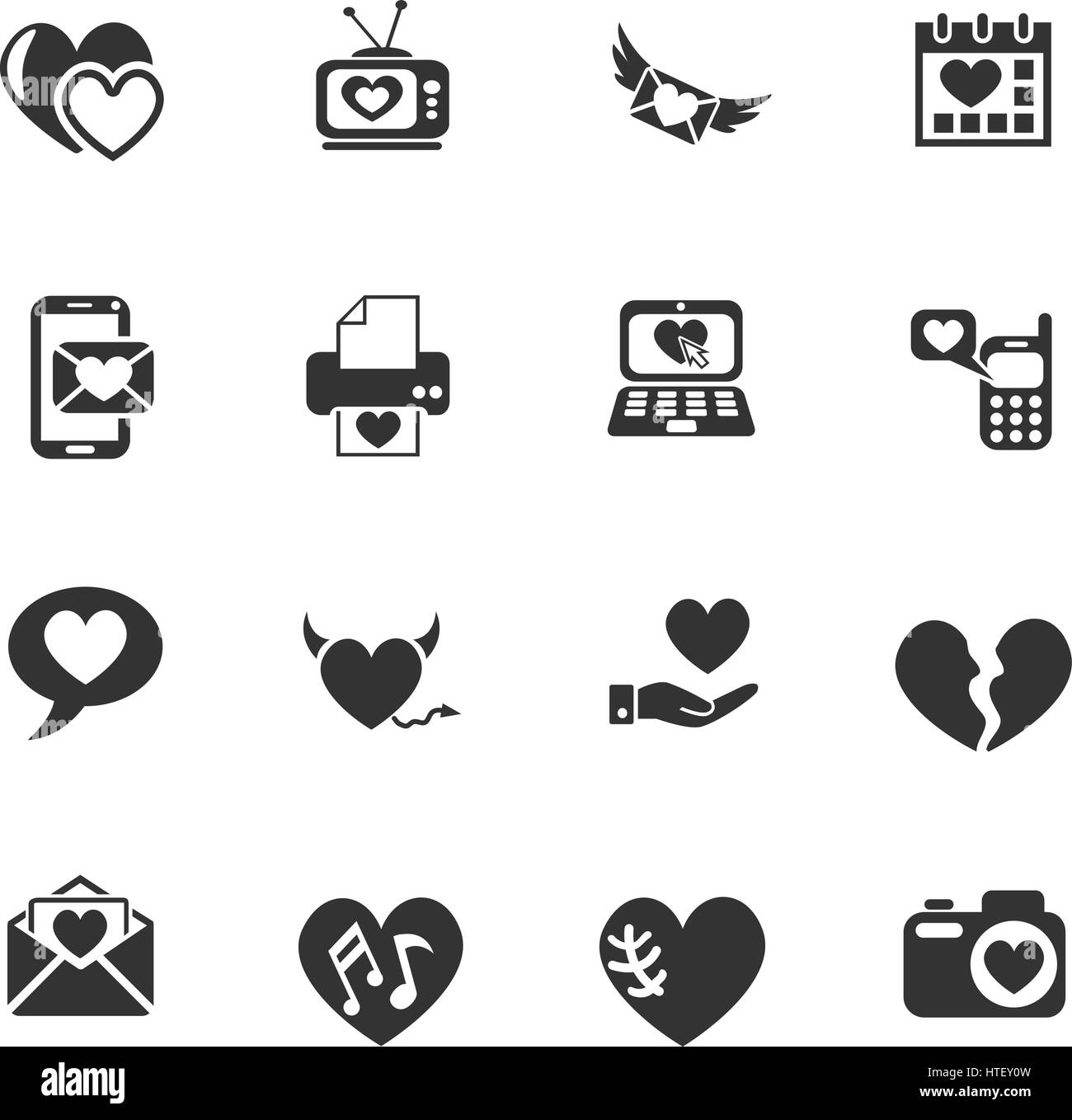 love web icons for user interface design Stock Vector Image & Art - Alamy
