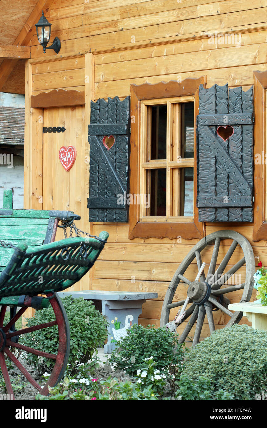 Wooden house detail hi-res stock photography and images - Alamy