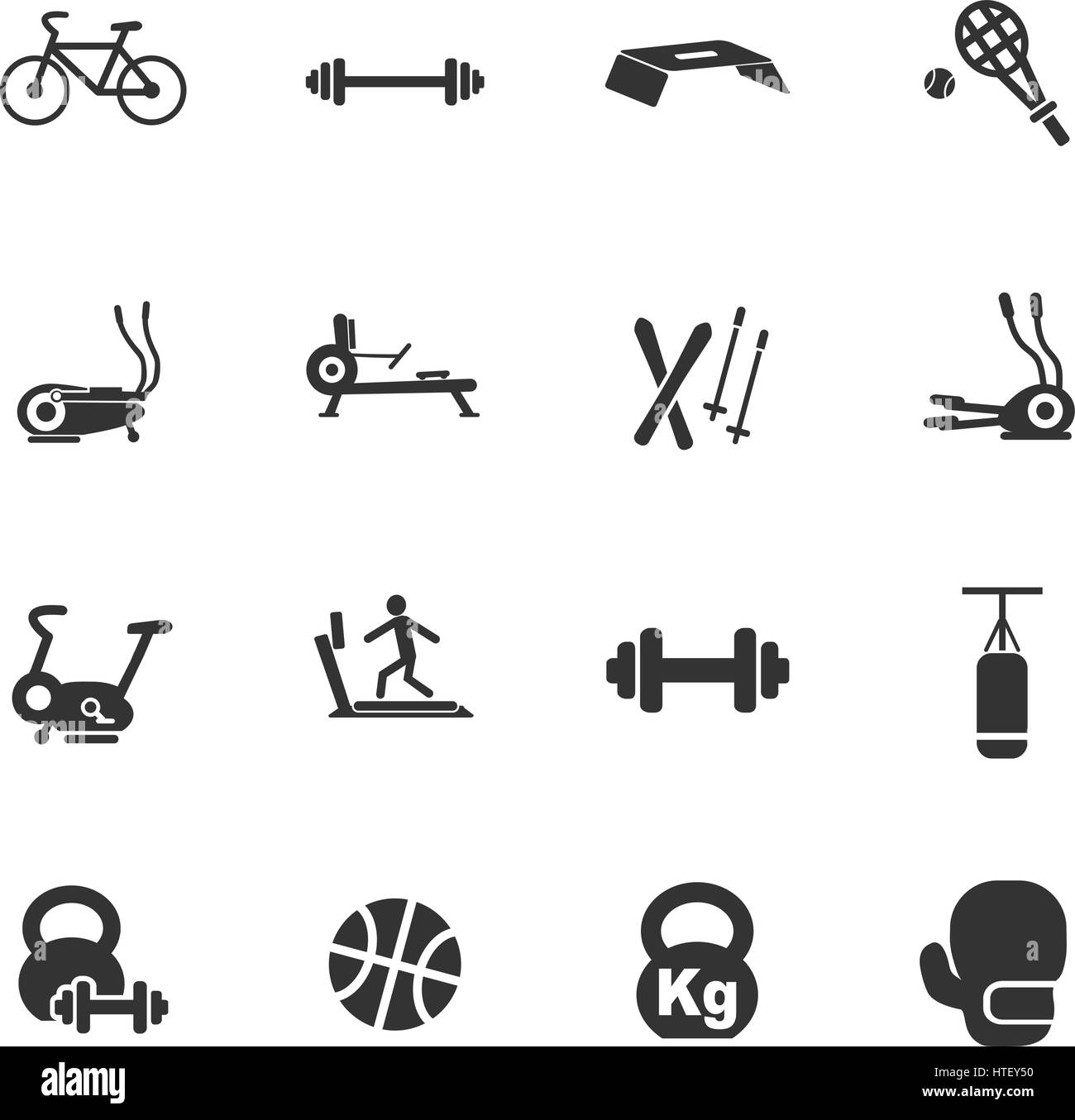 sport equipment web icons for user interface design Stock Vector
