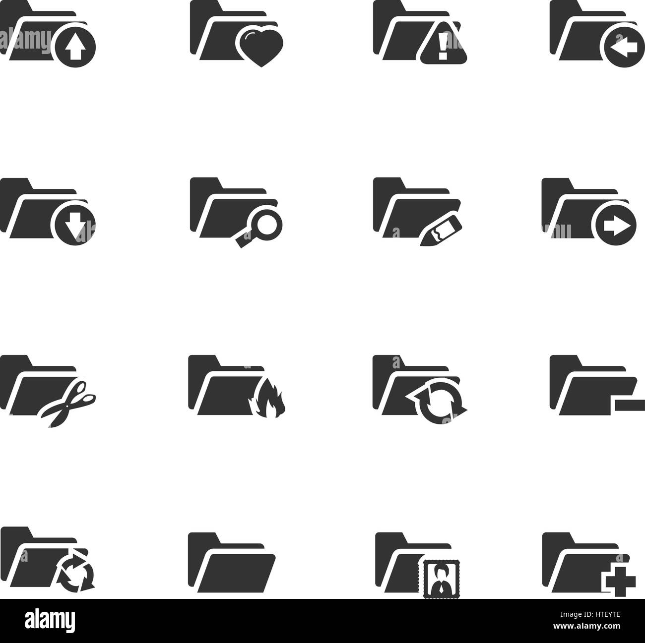 Folders icon set for web sites and user interface Stock Vector Image ...