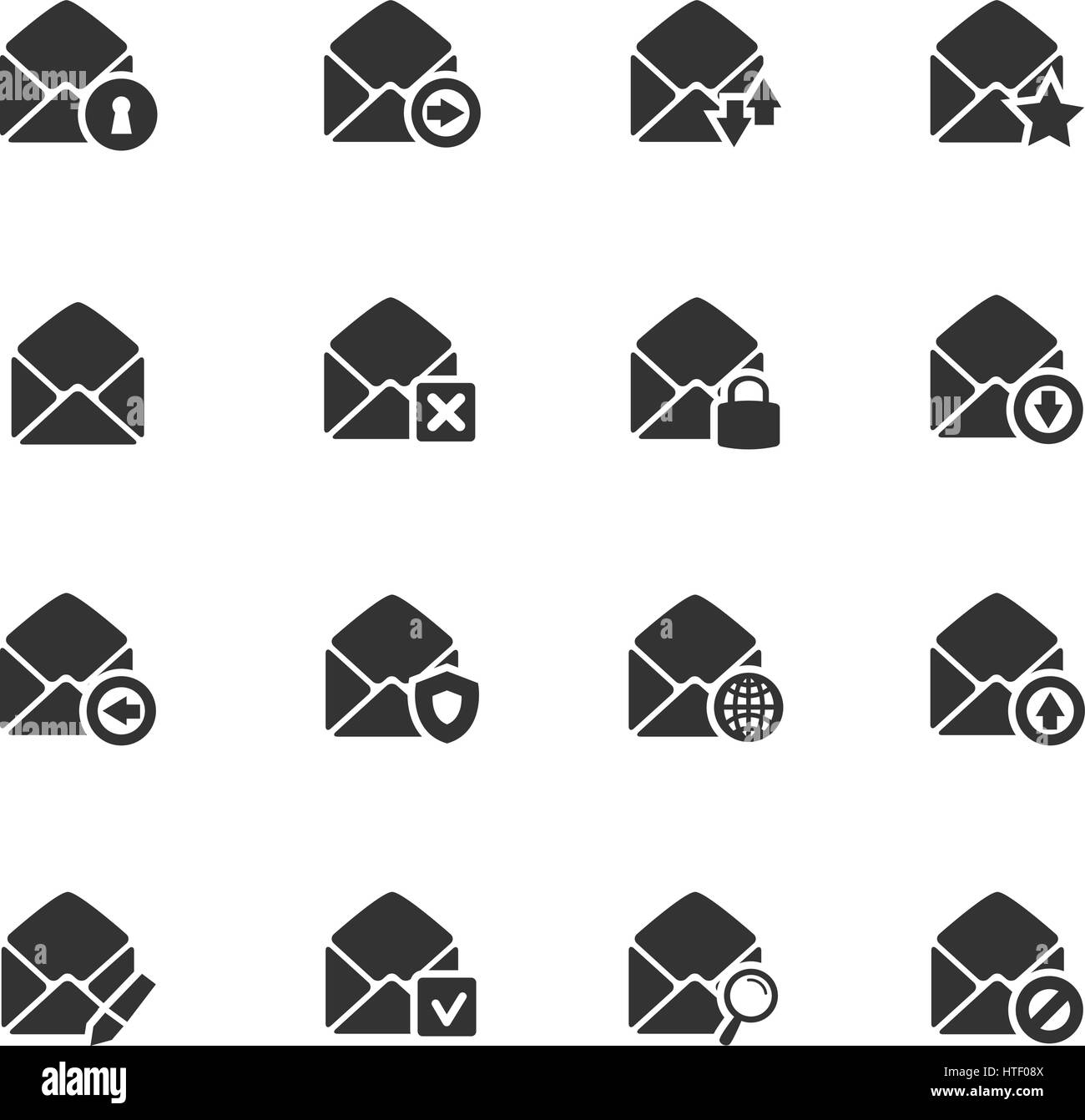 Mail and envelope icon set for web sites and user interface Stock ...