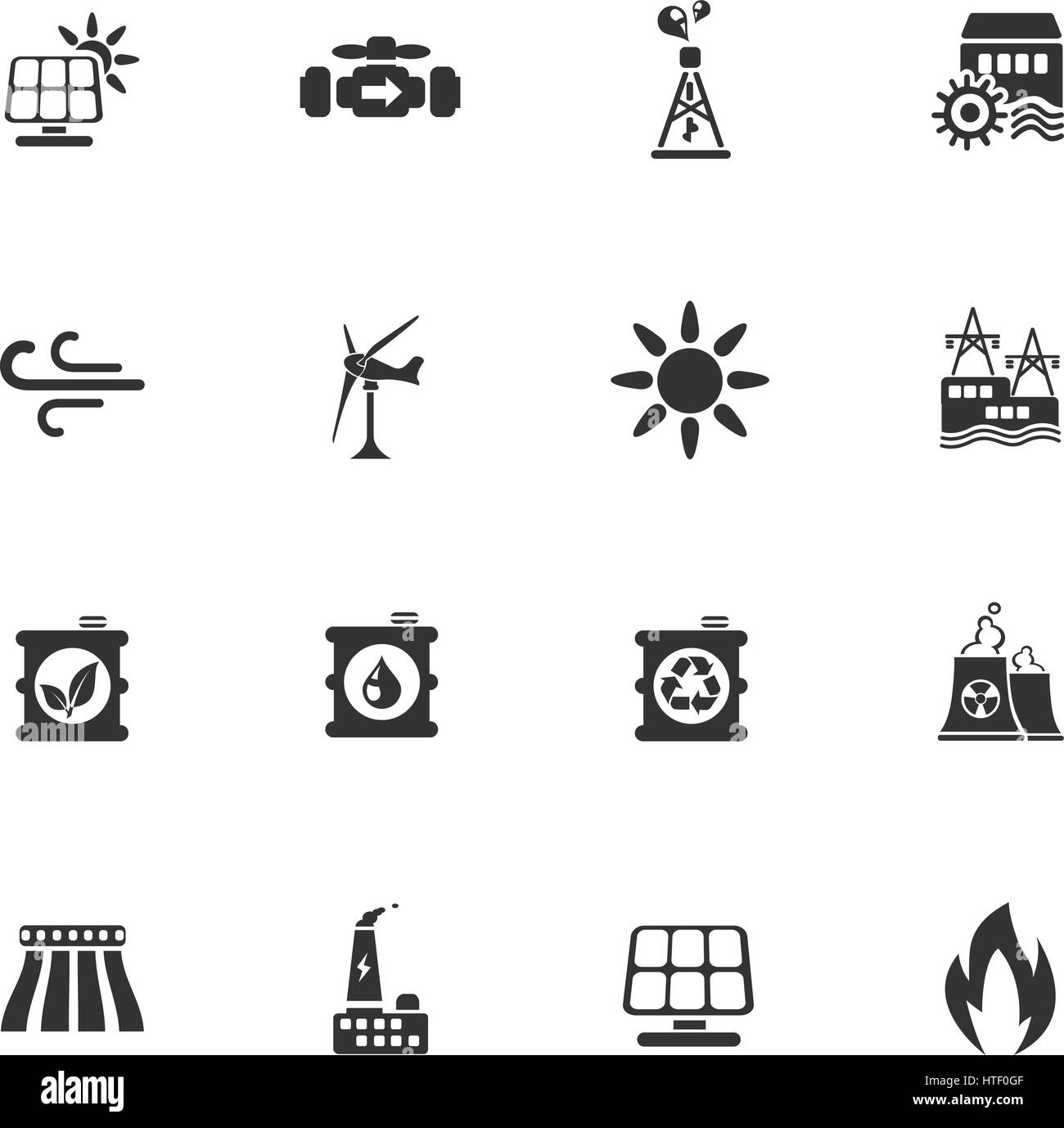 Power generation industry icons for user interface design Stock Vector ...