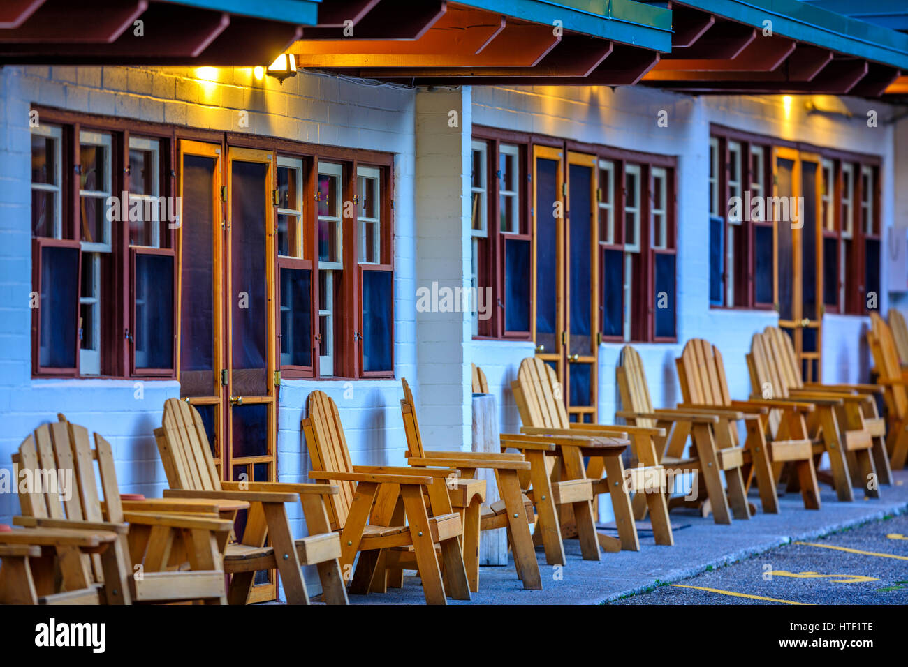Rustic hotel in Waterton National Park Stock Photo Alamy