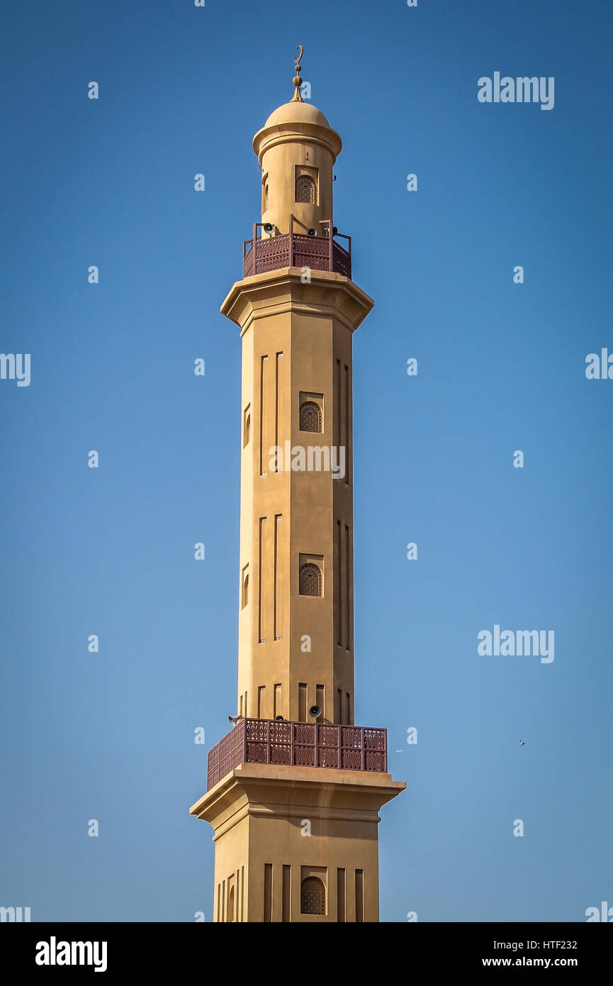 Mosque Minaret - Dubai, United Arab Emirates Stock Photo