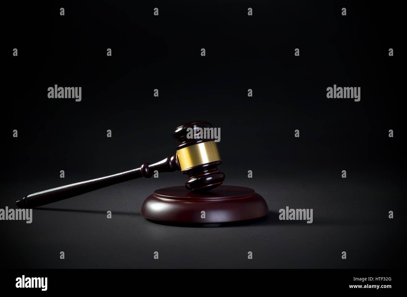 Law gavel business card copy space. law gavel mallet rights closeup trial black copy-space concept Stock Photo