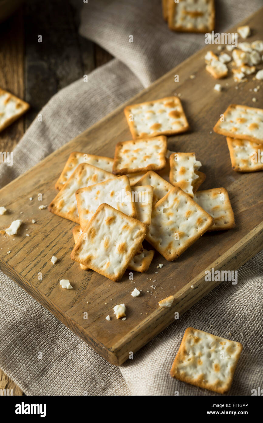 Crispy Salty Gluten Free Crackers Ready to Eat Stock Photo