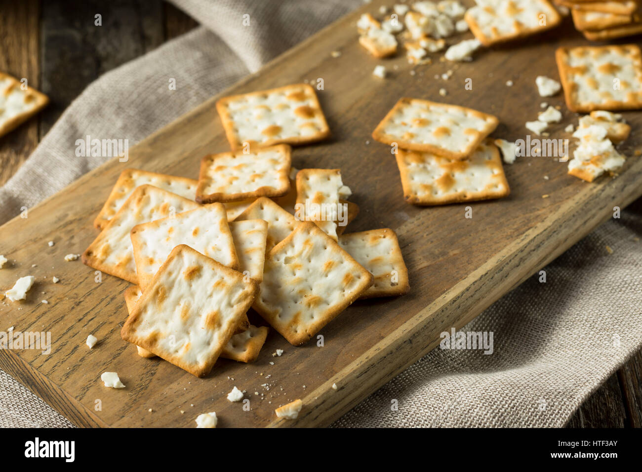 Crispy Salty Gluten Free Crackers Ready to Eat Stock Photo
