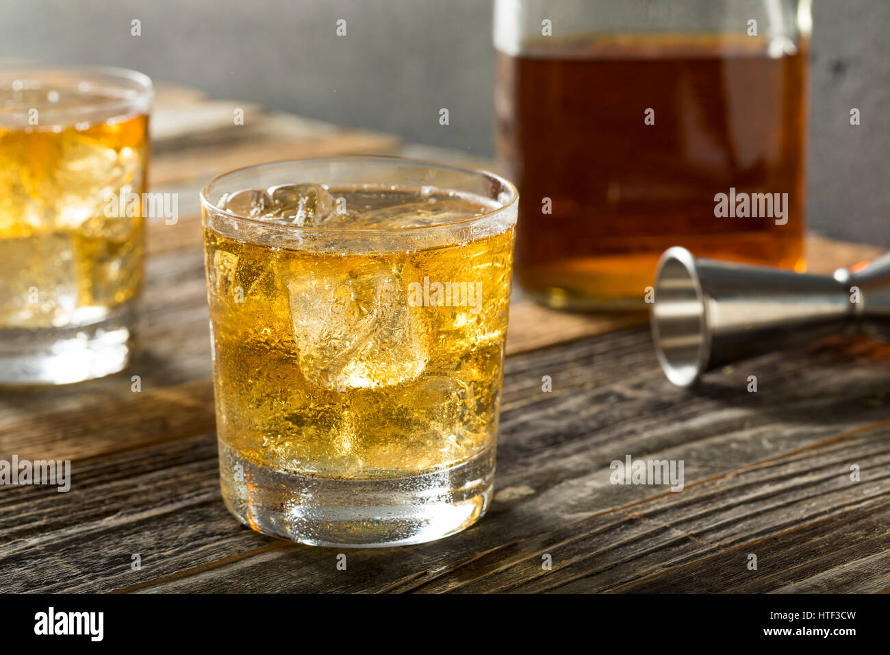 Refreshing Alcoholic Scotch and Soda Cocktail with Ice Stock Photo Alamy