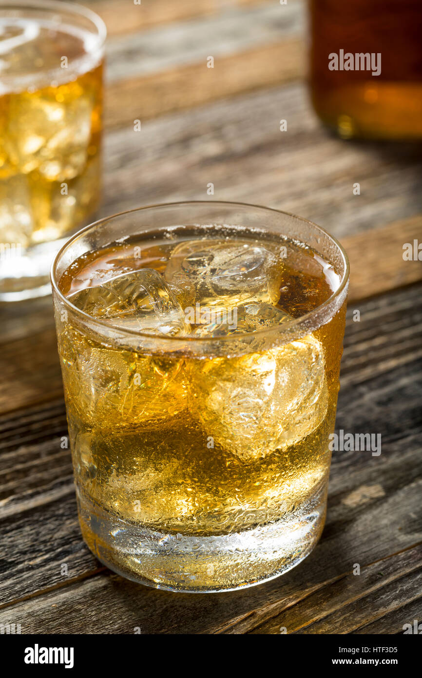 Refreshing Alcoholic Scotch and Soda Cocktail with Ice Stock Photo Alamy