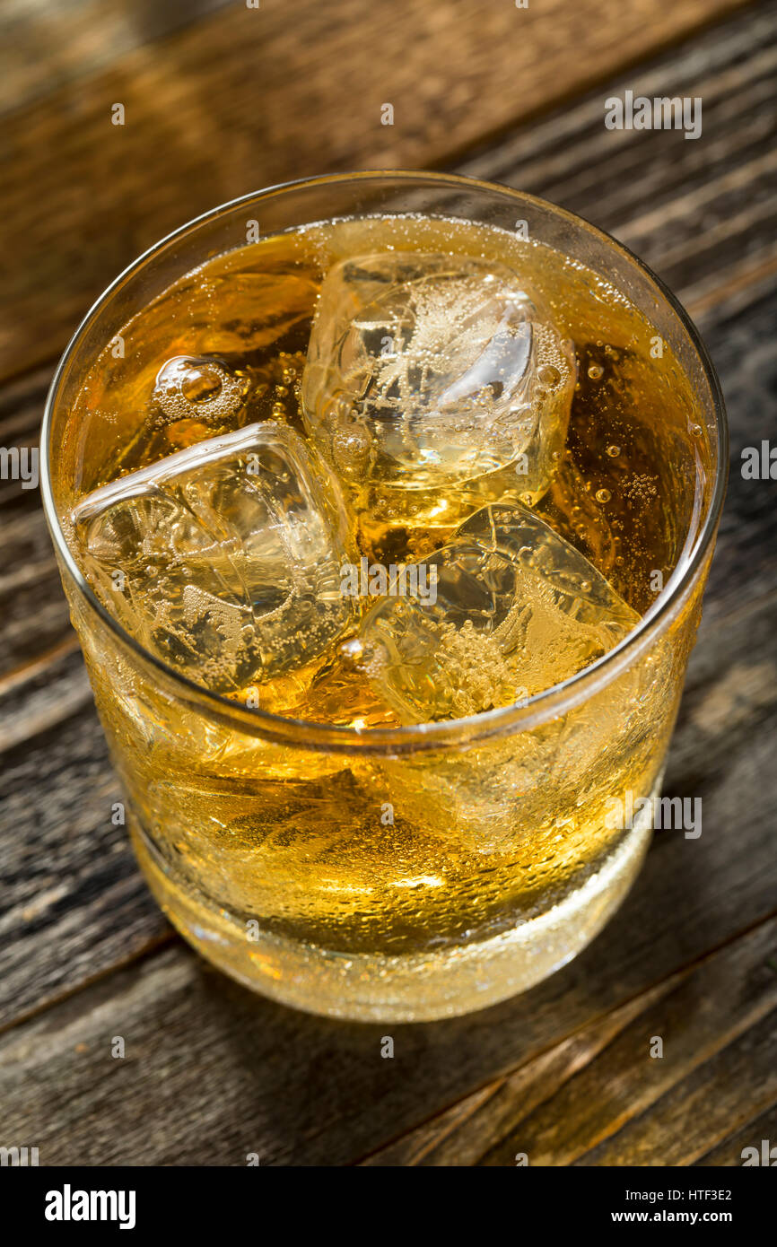 Refreshing Alcoholic Scotch and Soda Cocktail with Ice Stock Photo Alamy