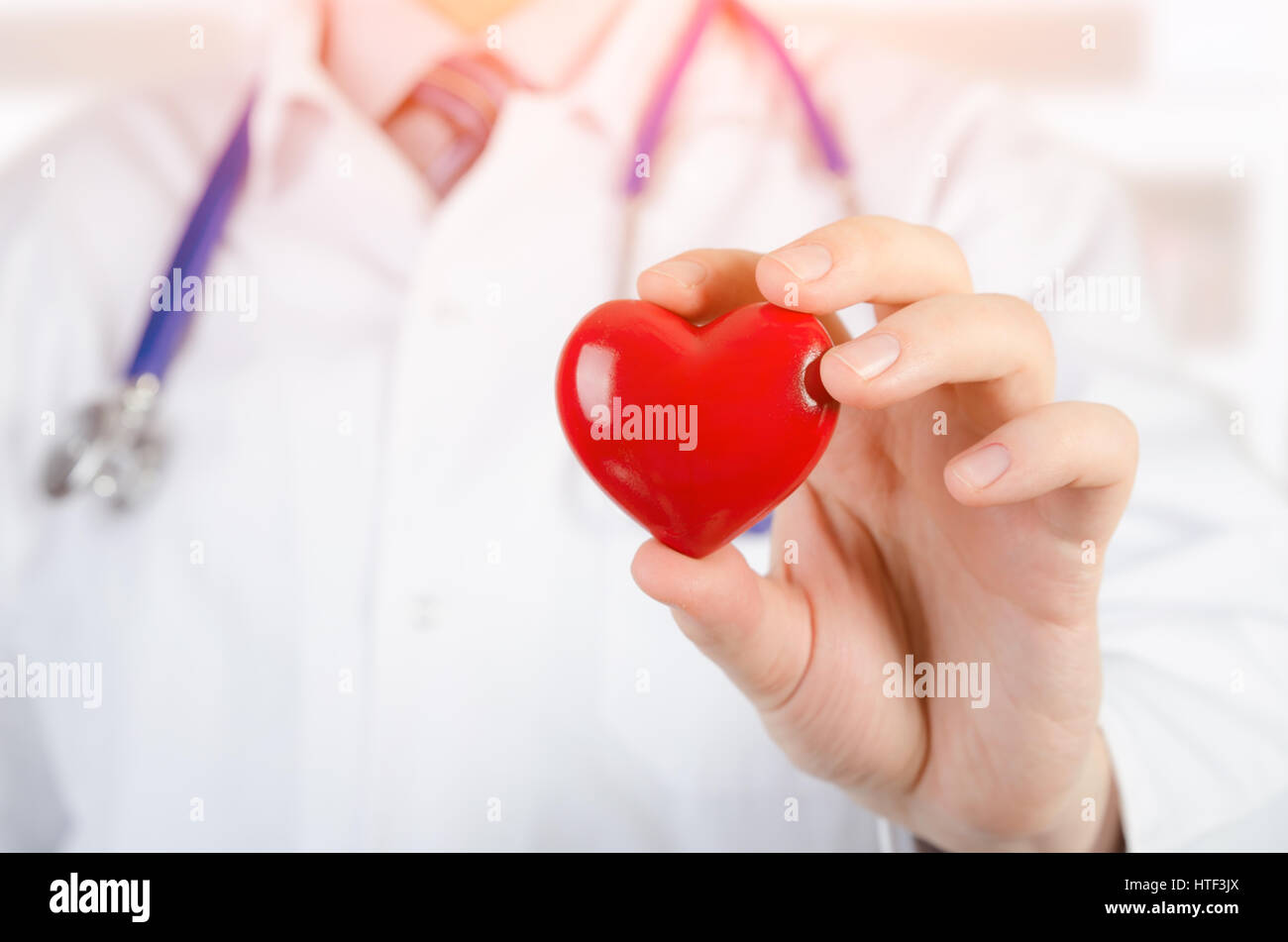 Cardiologist holding heart 3D model. heart medicine doctor healthcare  stethoscope medical 3d model concept Stock Photo - Alamy