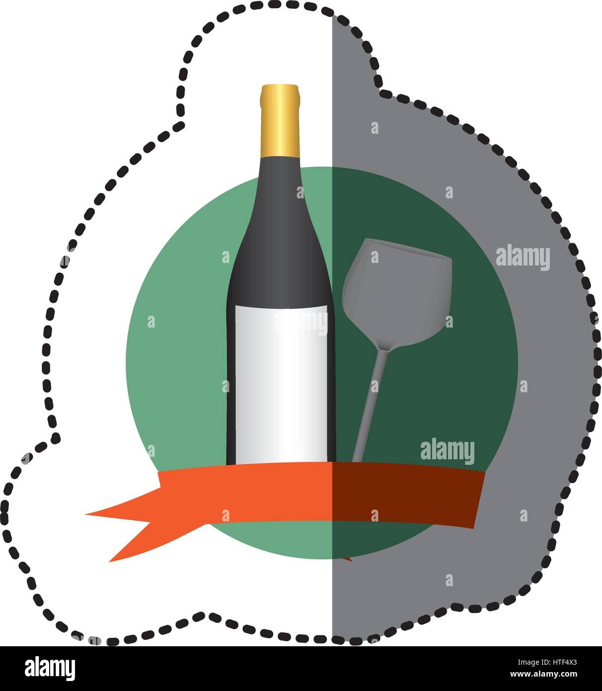 emblem wine bottle and glass icon Stock Vector Image & Art - Alamy