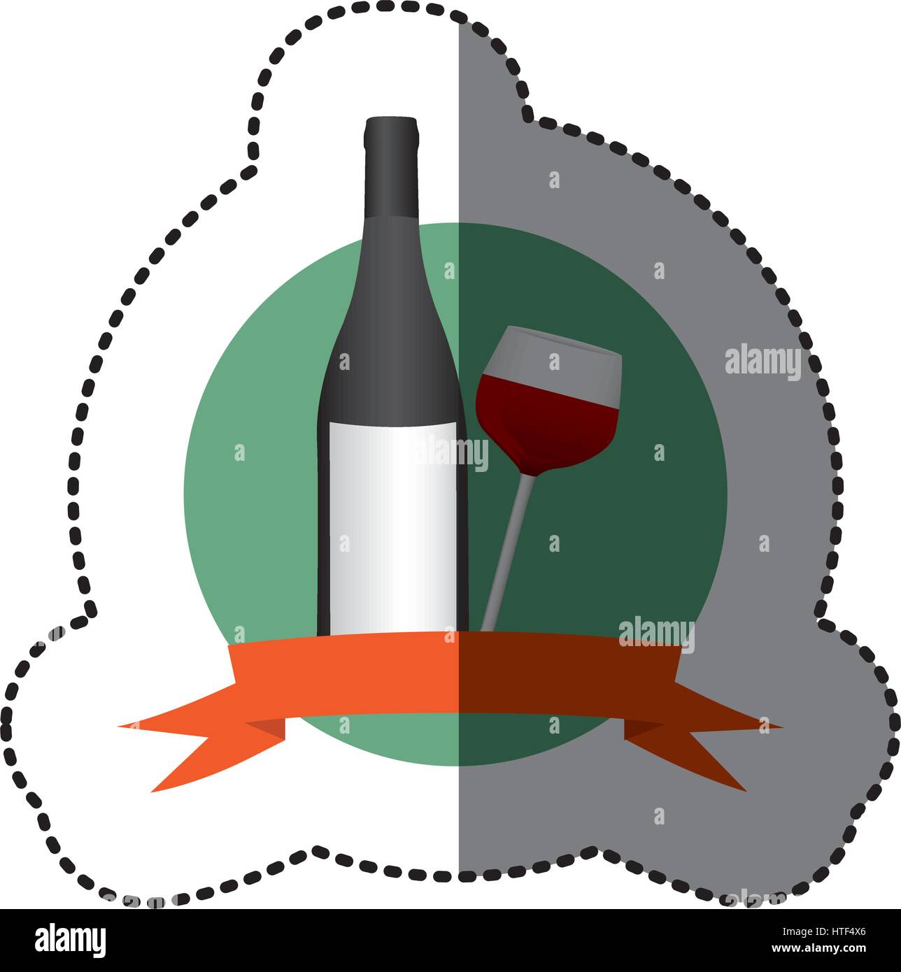 emblem wine bottle and glass with wine Stock Vector Image & Art - Alamy
