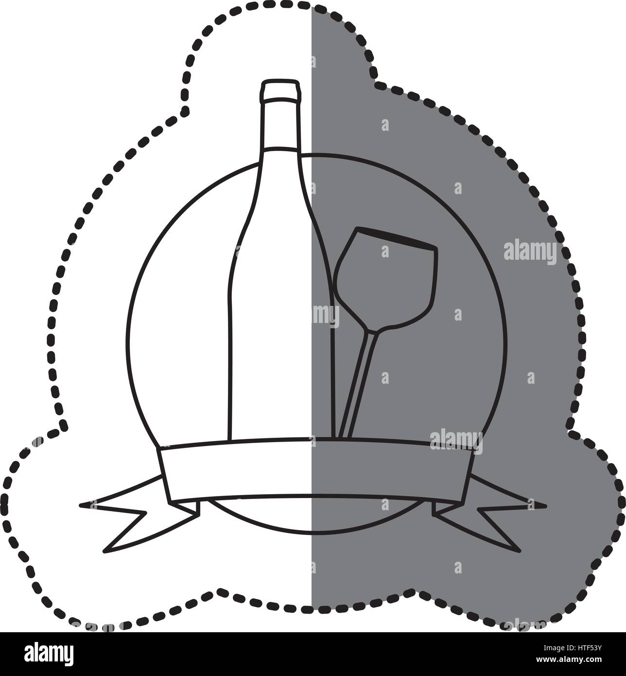 figure emblem wine bottle and glass icon Stock Vector Image & Art - Alamy
