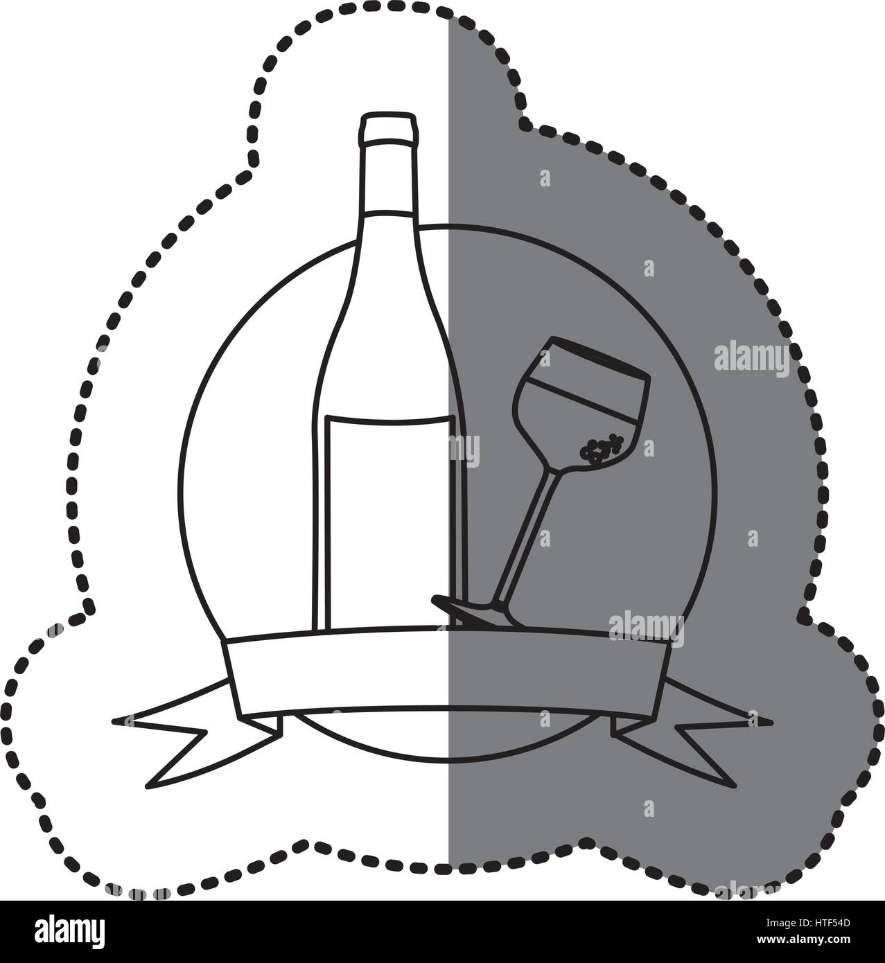 figure emblem wine bottle and glass with wine Stock Vector Image & Art ...