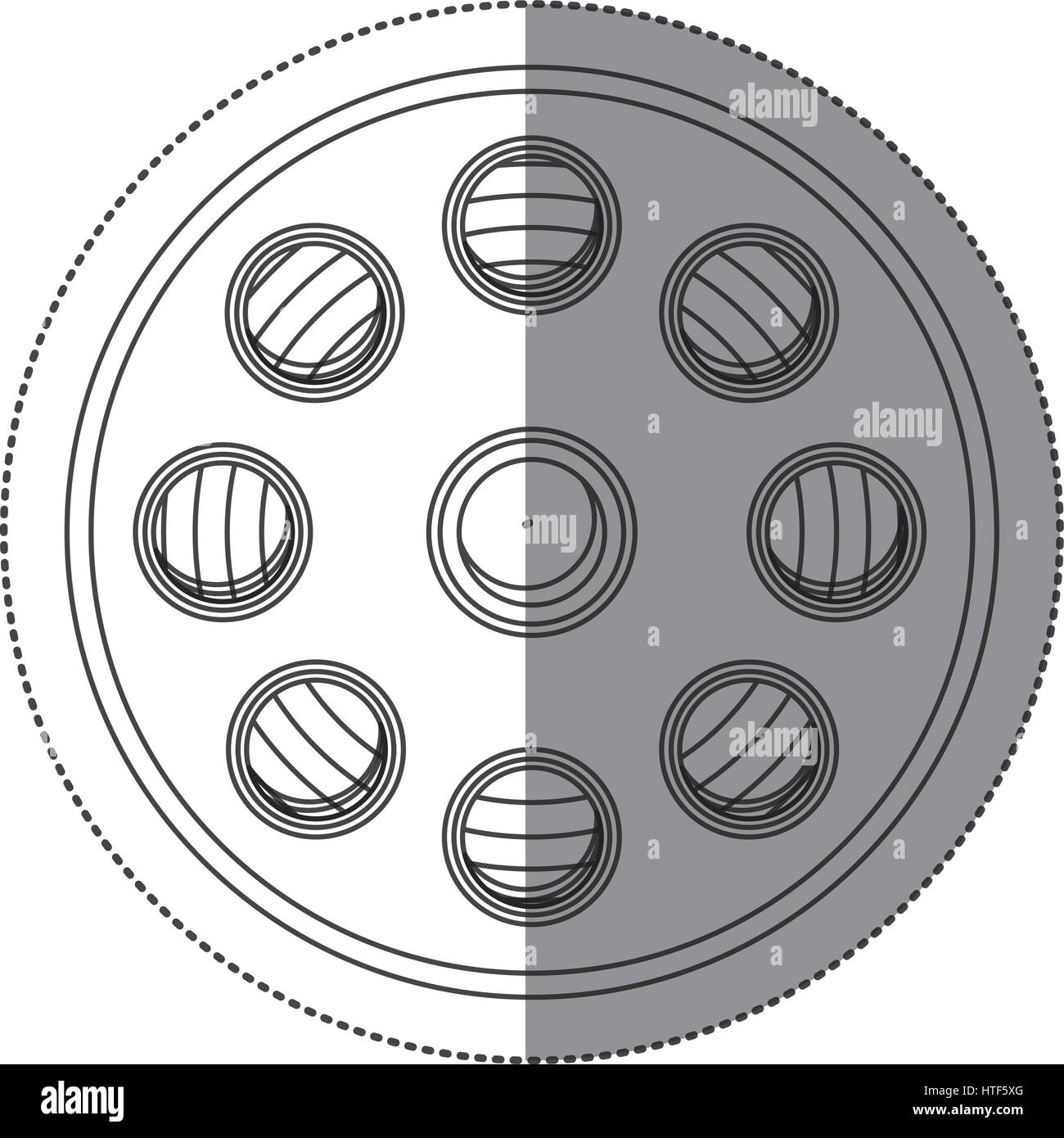 monochrome contour sticker with cinematography tape Stock Vector Image ...