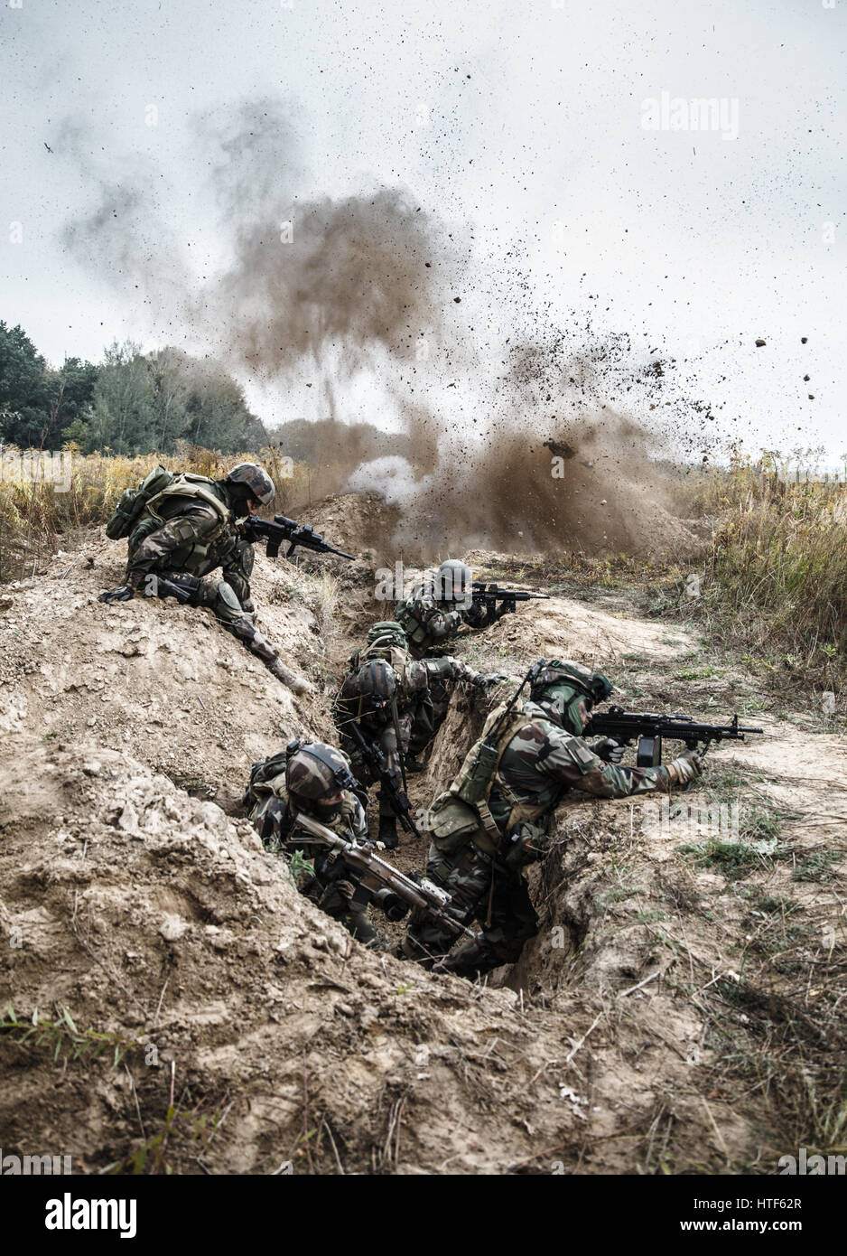 Squad of elite french paratroopers of 1st Marine Infantry Parachute