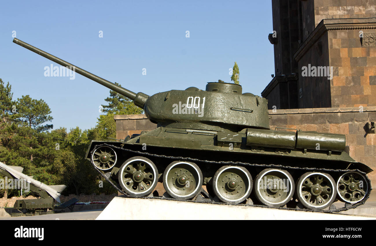 Old rusty soviet tank,Armenia. Stock Photo