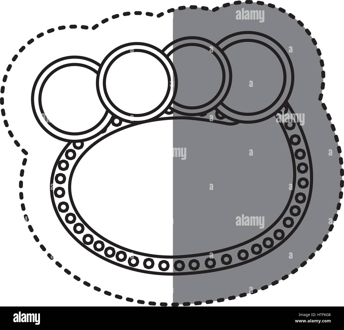 monochrome sticker of oval speech with four circles in top side Stock ...