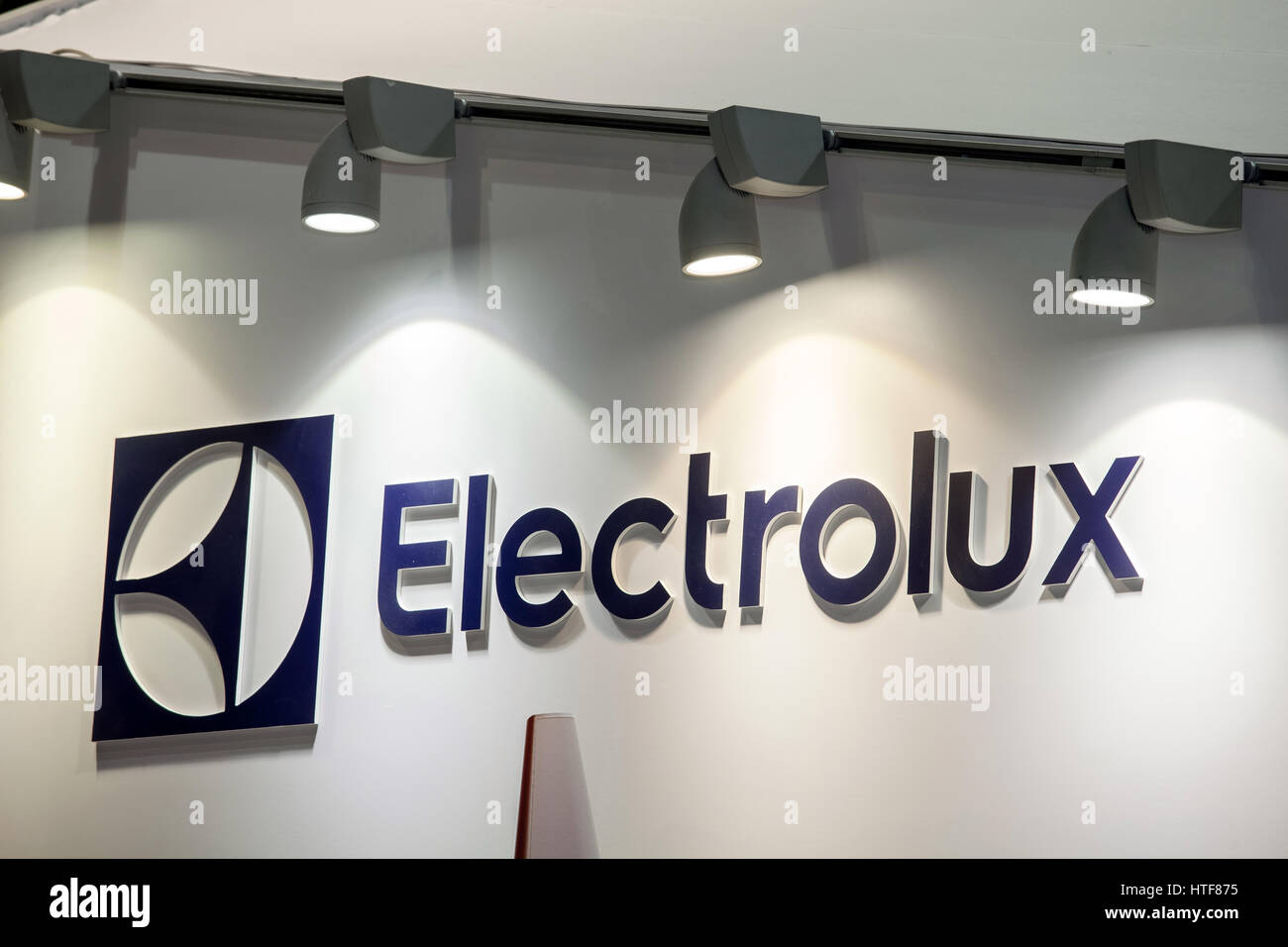 Moscow, Russia February, 2016 AB Electrolux company logo on the wall