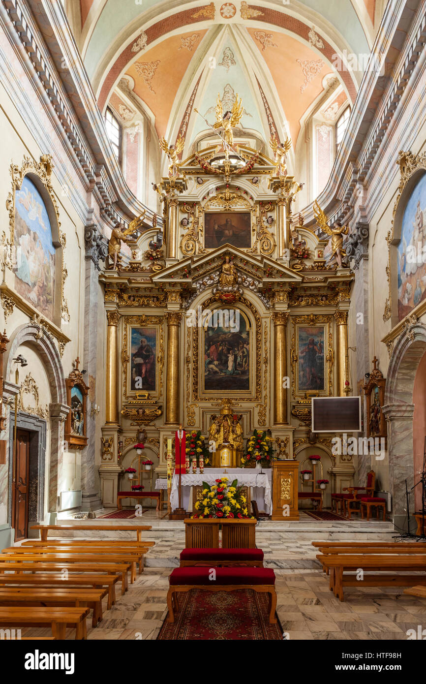 Rococo church from 1750 in Tarnogrod, Poland. Stock Photo