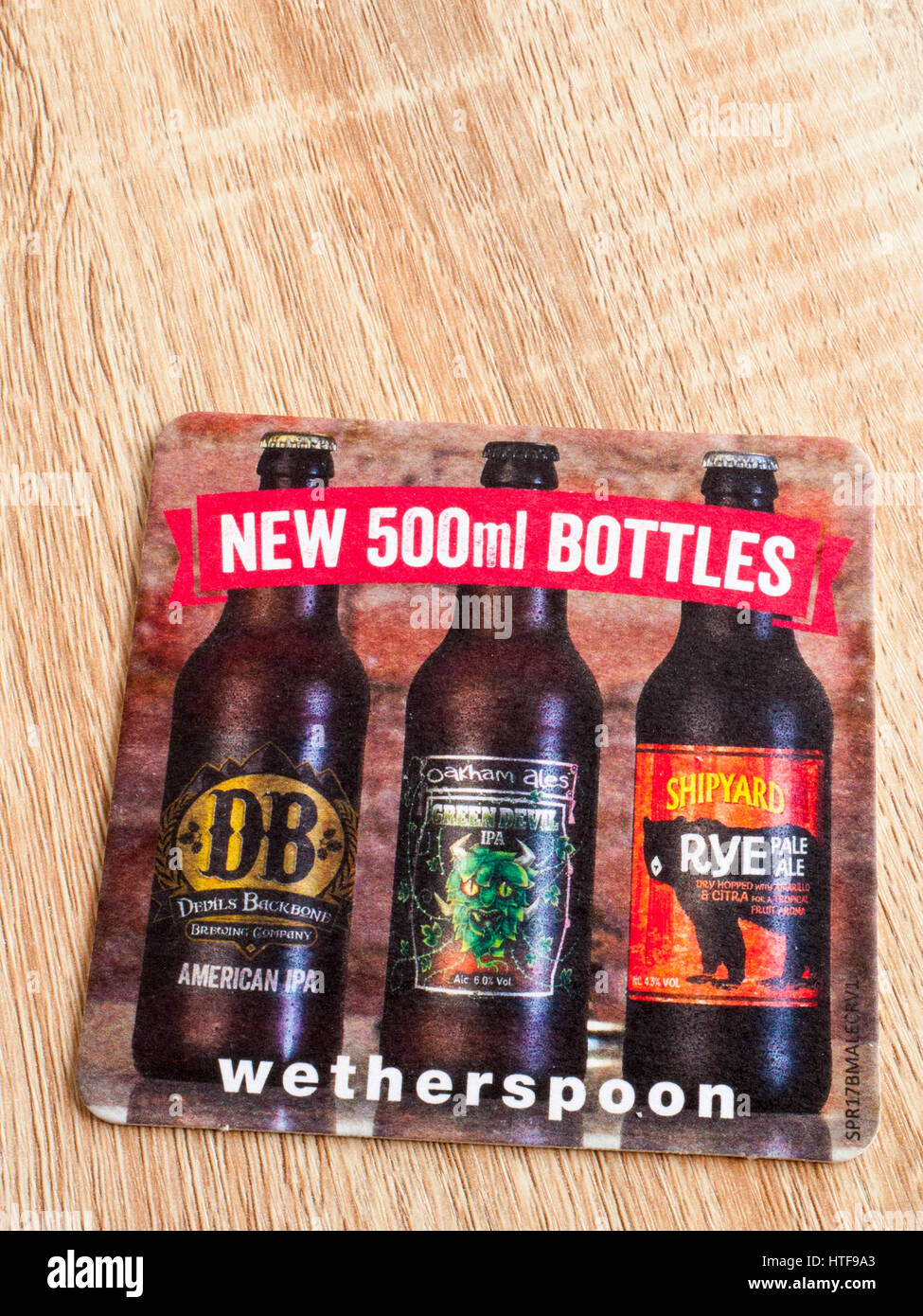 Wetherspoon beer mat campaigning for real ale Stock Photo