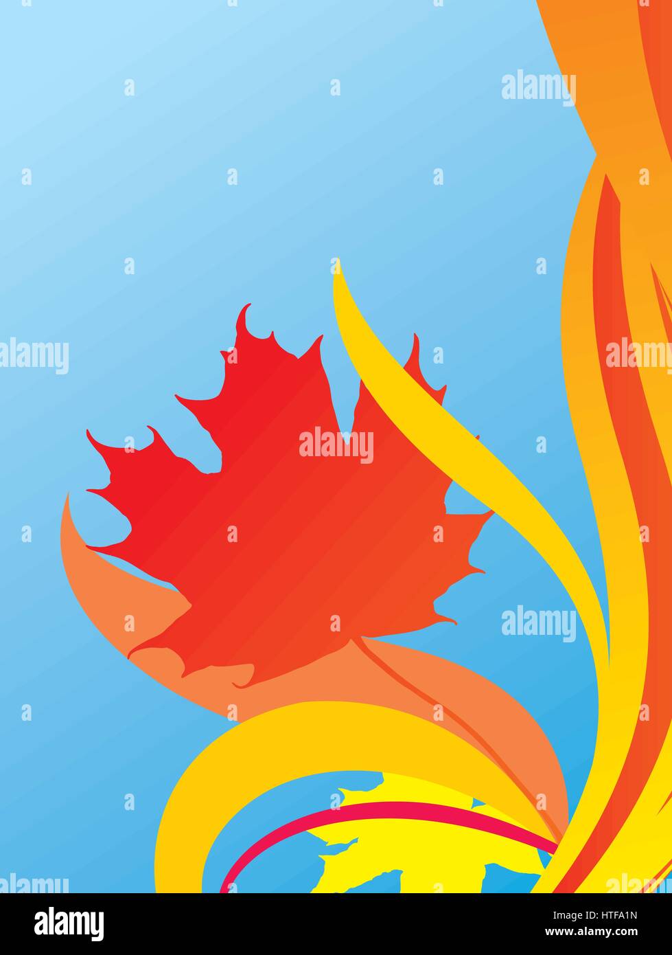 Fall leaves in front of blue sky Stock Vector