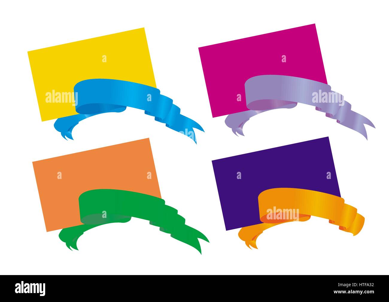 Vector set colored banners hi-res stock photography and images - Alamy