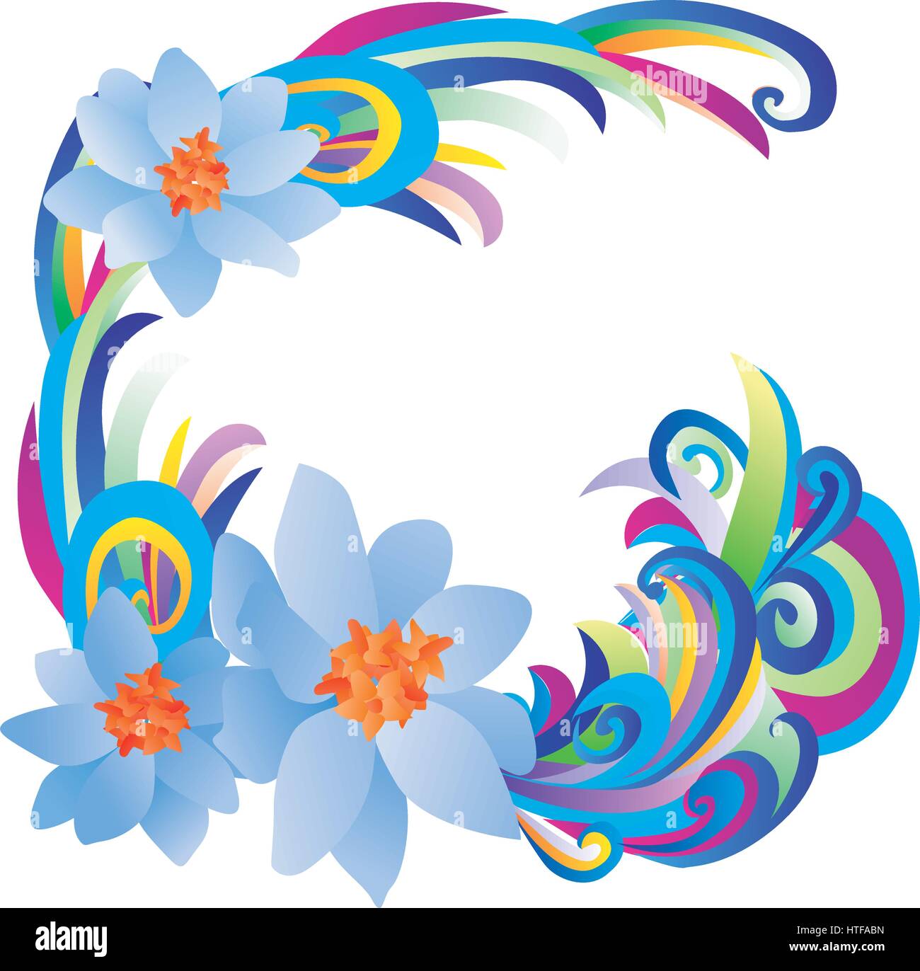 vector blue flowers Stock Vector Image & Art - Alamy