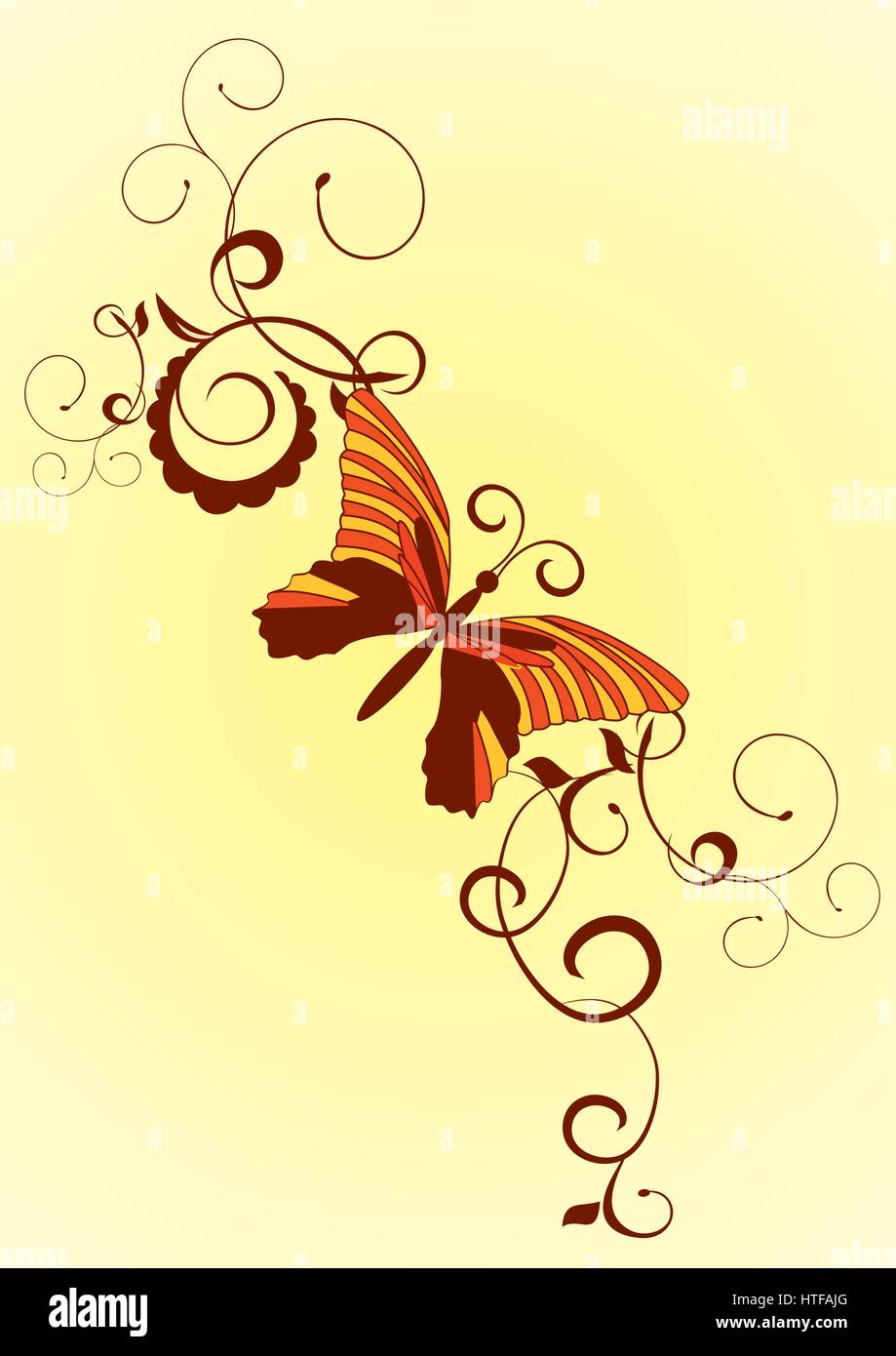 decorative vector orange butterfly Stock Vector Image & Art - Alamy
