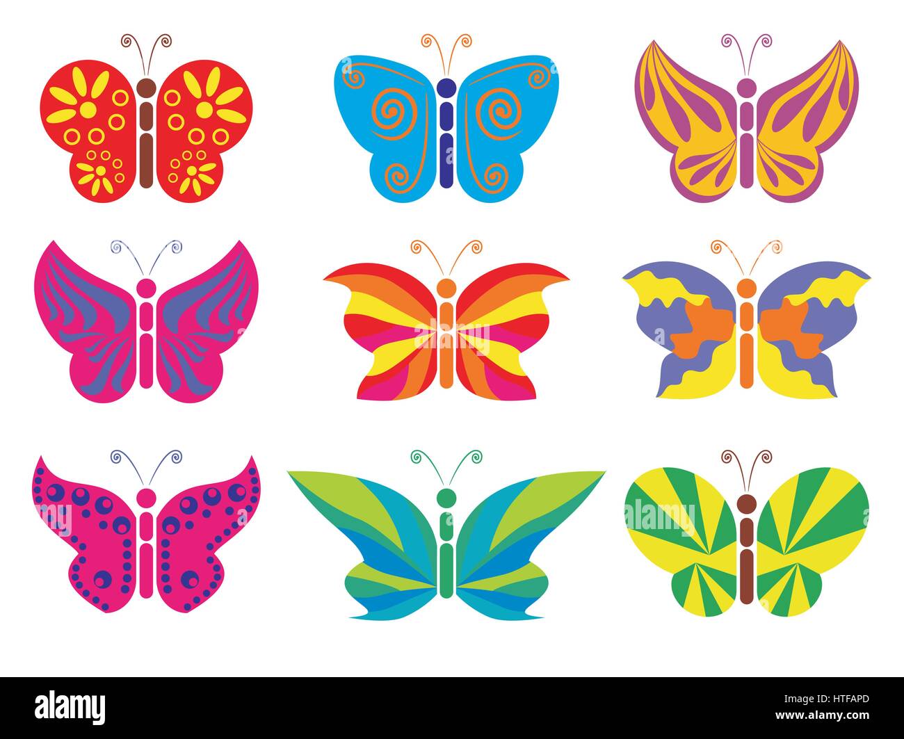 different vector color butterflies Stock Vector